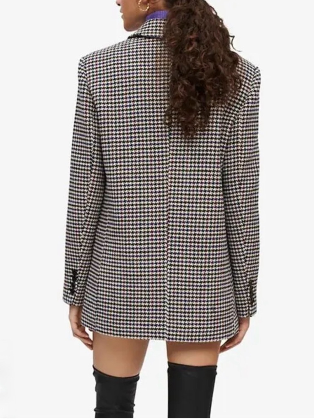 MAJE Votale Houndstooth Wool blend Jacket 34 - Picture 2 of 8